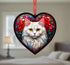 Persian Cat Stained Glass Effect Heart Suncatcher